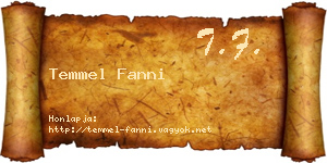 Temmel Fanni névjegykártya