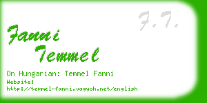 fanni temmel business card